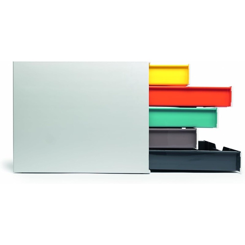 Varicolor 5 Drawer Unit Desktop Organizer Plastic Storage Letter-Size Files New