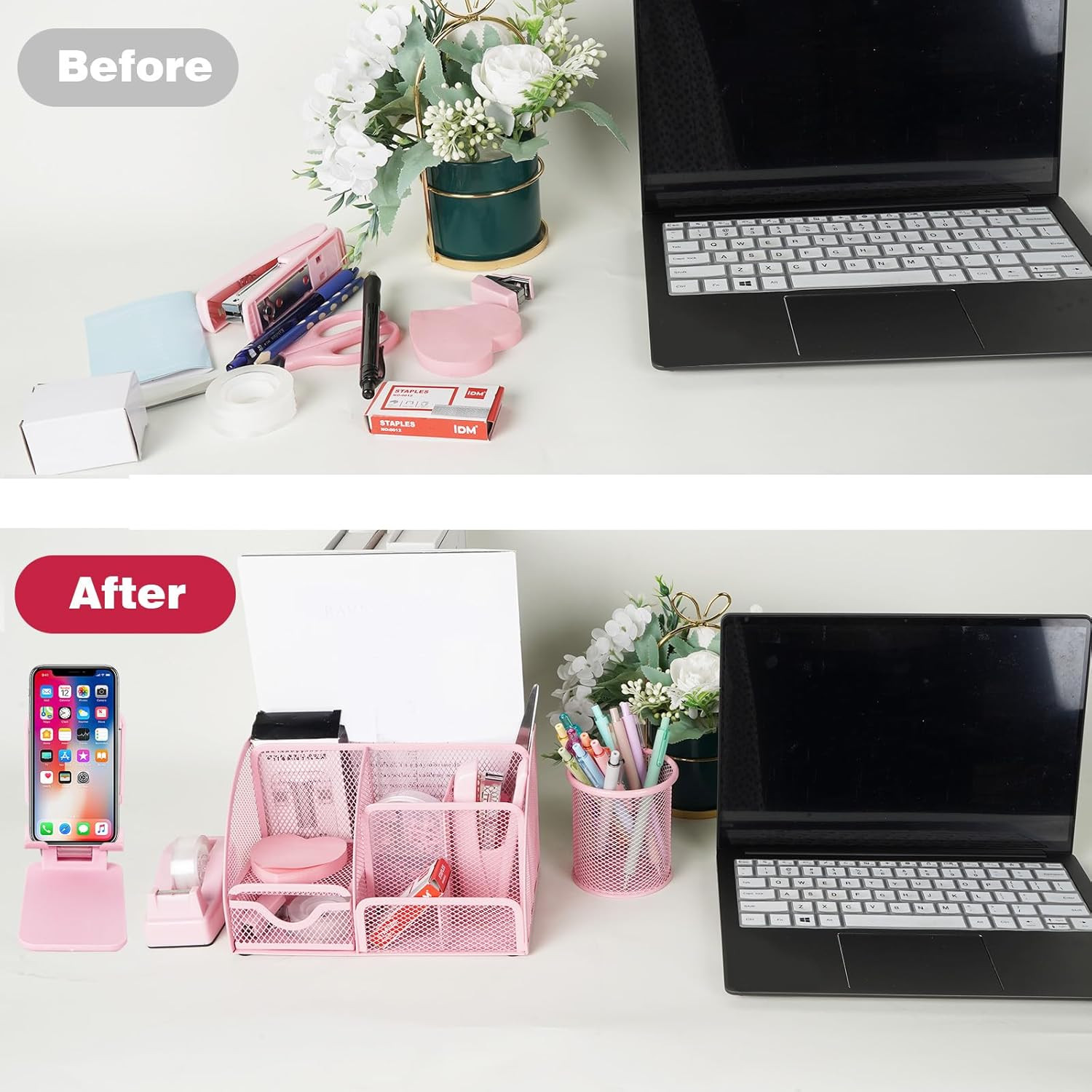 Desk Organizers and Accessories, Office Supplies 15PS Set with Stapler, Staple R