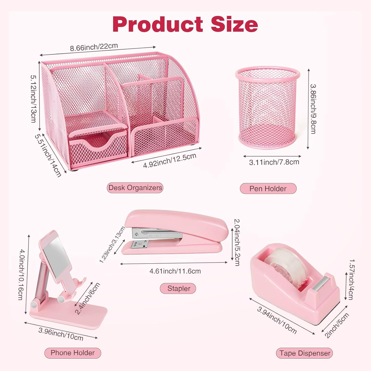 Desk Organizers and Accessories, Office Supplies 15PS Set with Stapler, Staple R