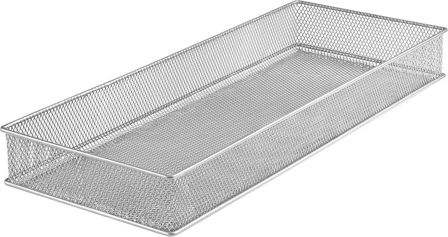 Lightweight Silver Wire Organizer Bin – Ideal for School Office Supplies & More