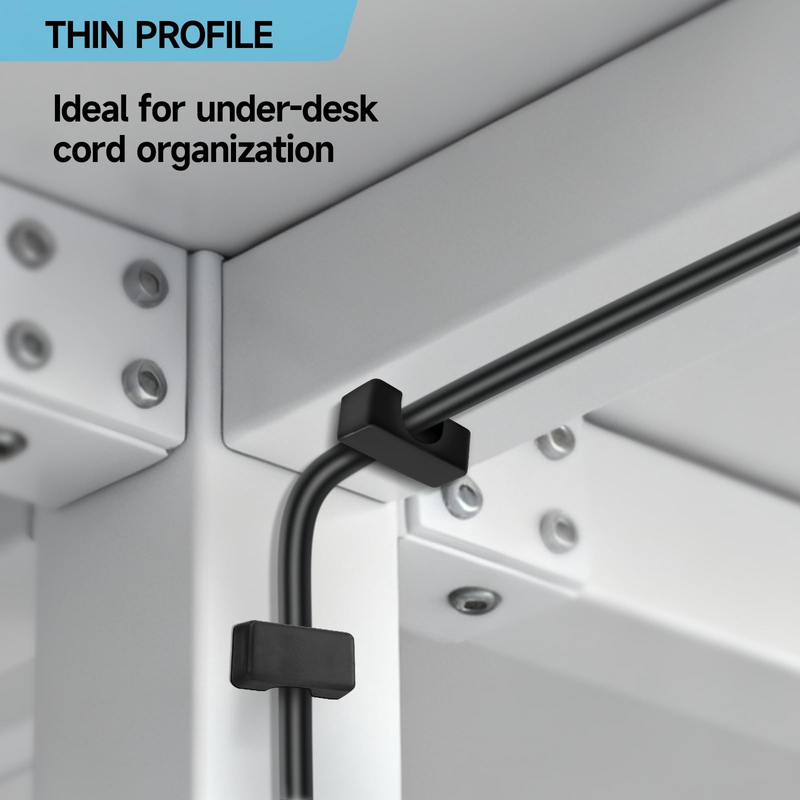 10 Pack Magnetic Cord Holder, Cable Clips – 0.79in×0.41in×0.31in, Black