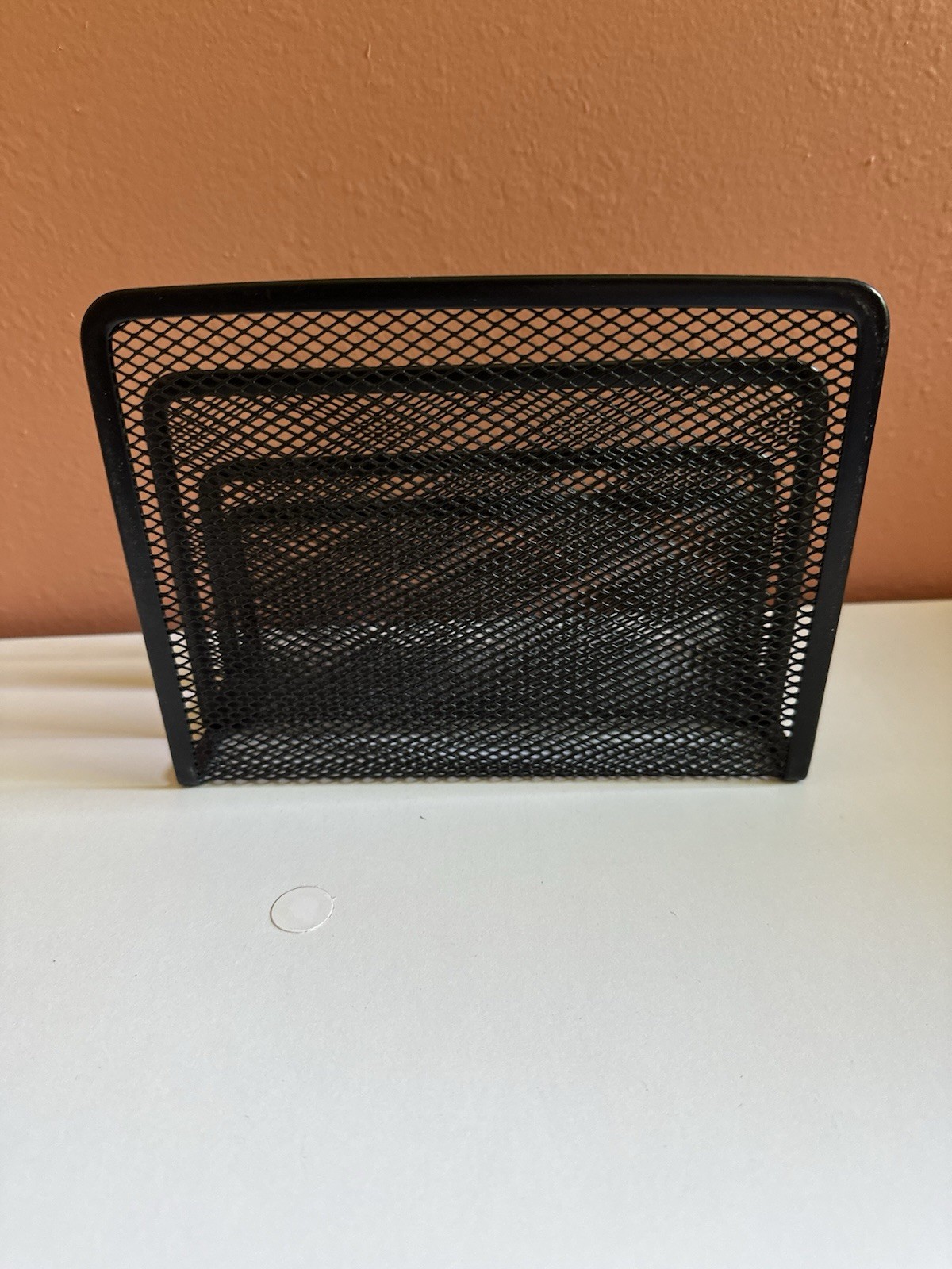 4 Compartment Wire Mesh Letter Holder Matte Black