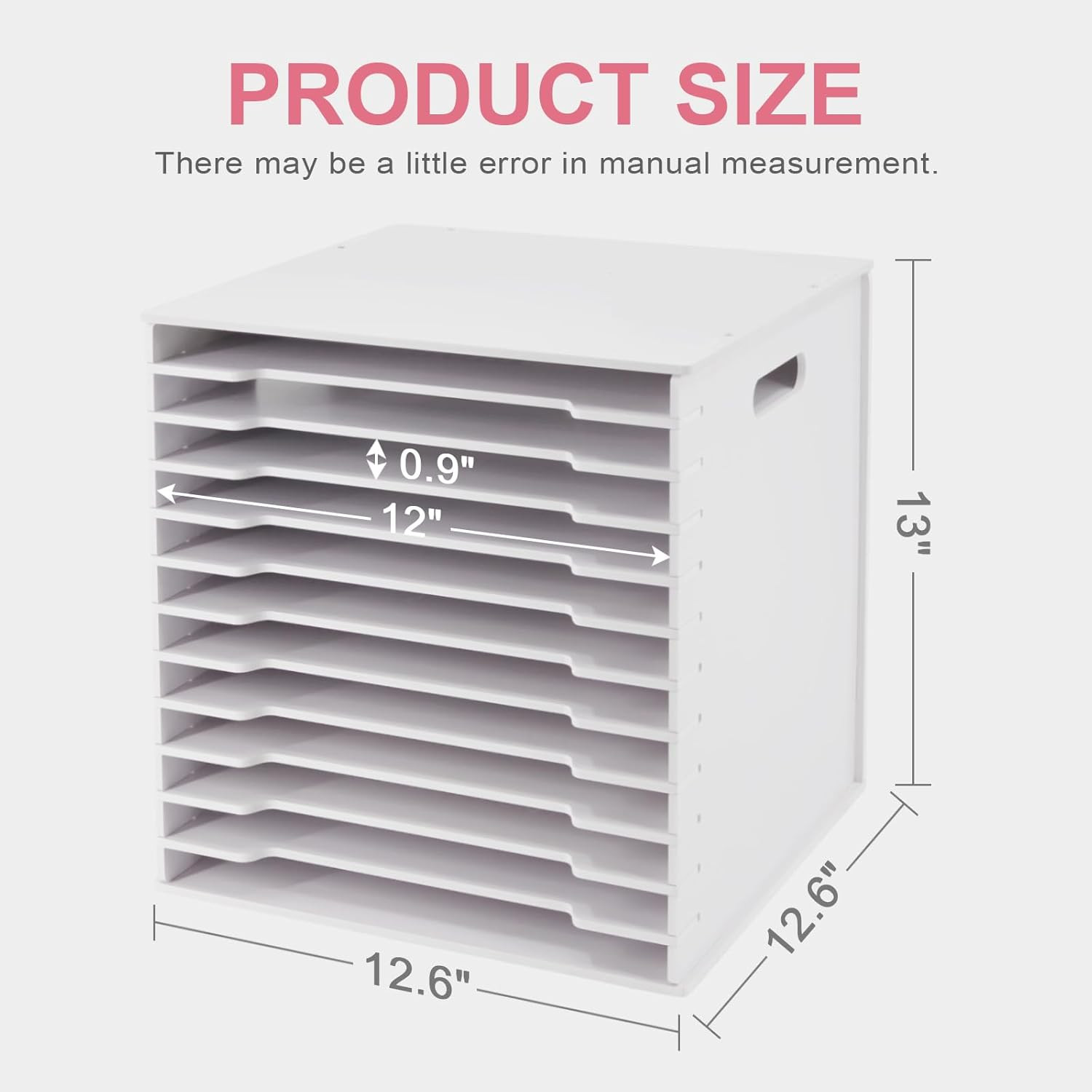 12X12 Paper Storage Organizer – 13 Tier Desk File Organizer with Adjustable Shel