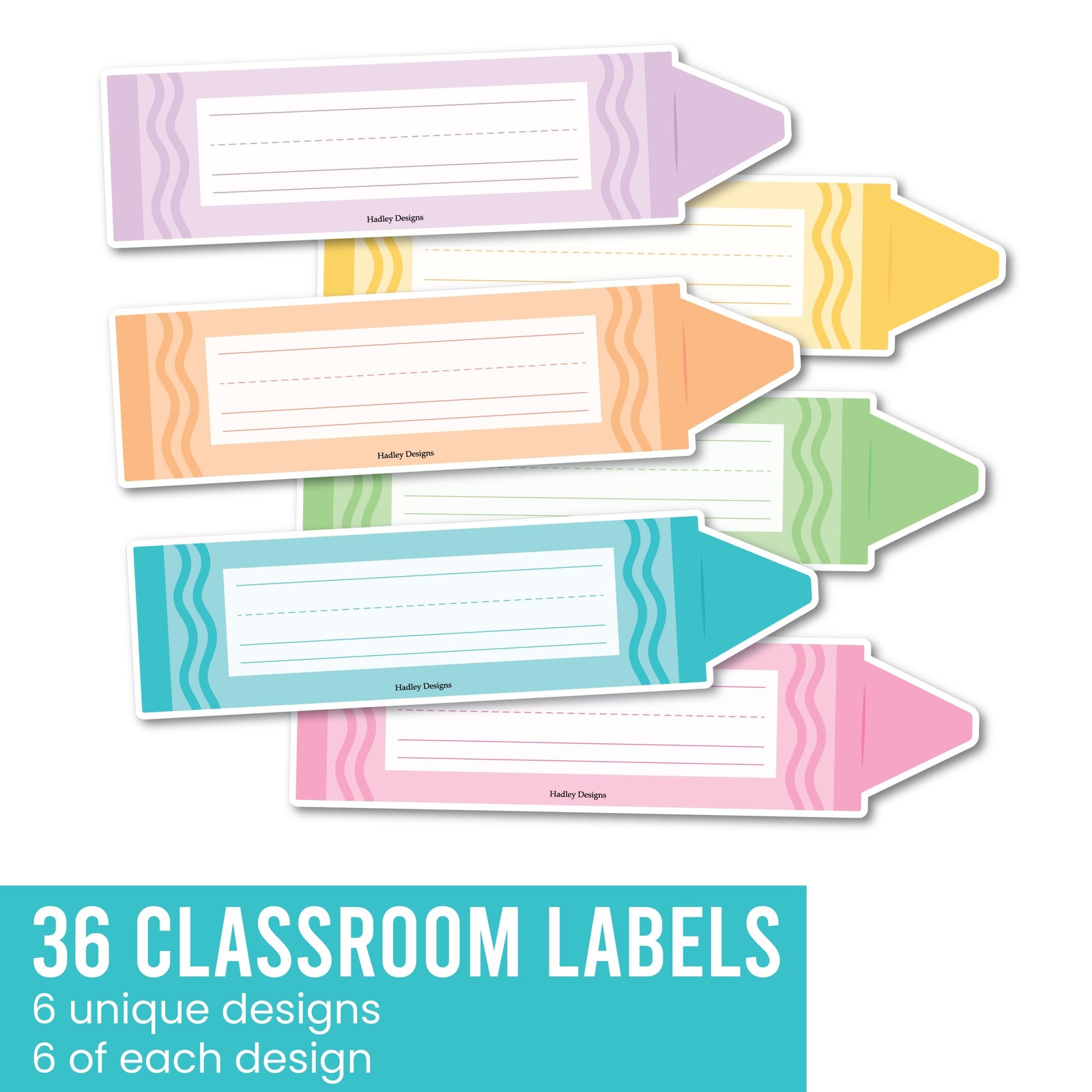 Desk Name Tags for Classroom 36 Student Desk Name Plates Colorful Pastel Crayon