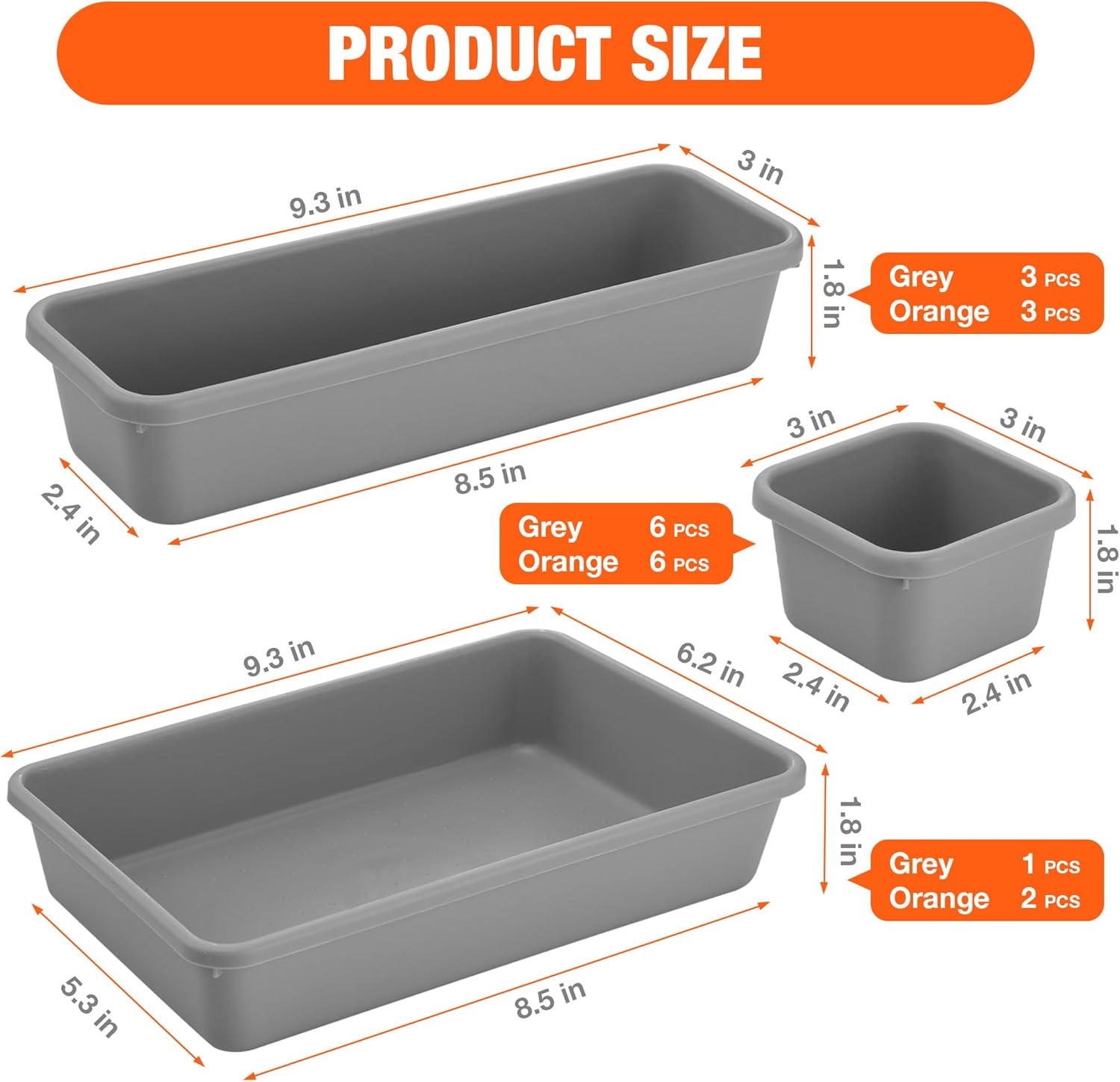 ValueMax 21PCS Interlocking Desk Drawer Organizer Set Stackable Storage Box Bins