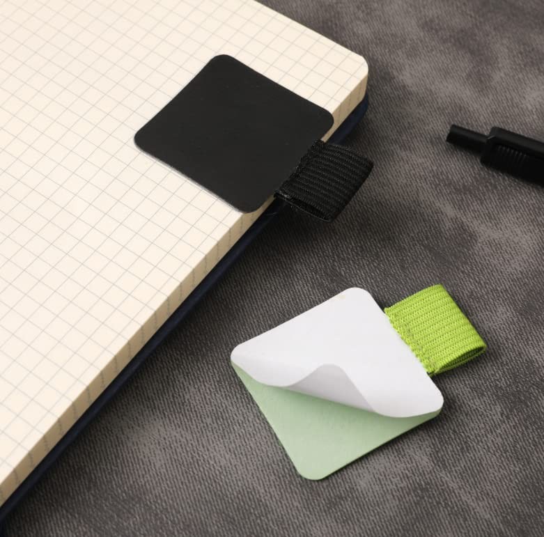 HLLMX 6 PCS Pen Loop Holder Self-Adhesive Leather Pen Loop with Elastic Band …