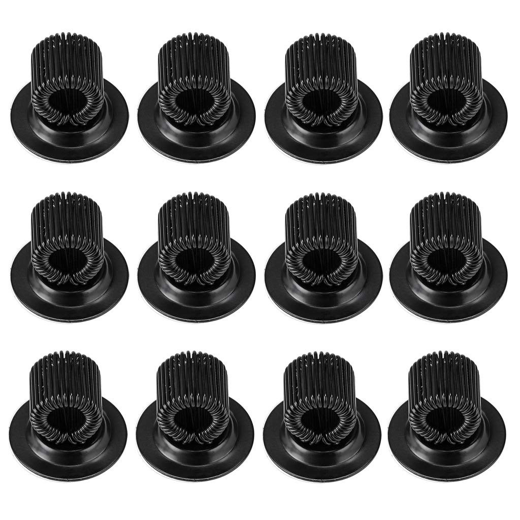 12 Pack Plating Pen Holder Clips- Self Adhesive Pen Pencil 12Pcs-Small Black