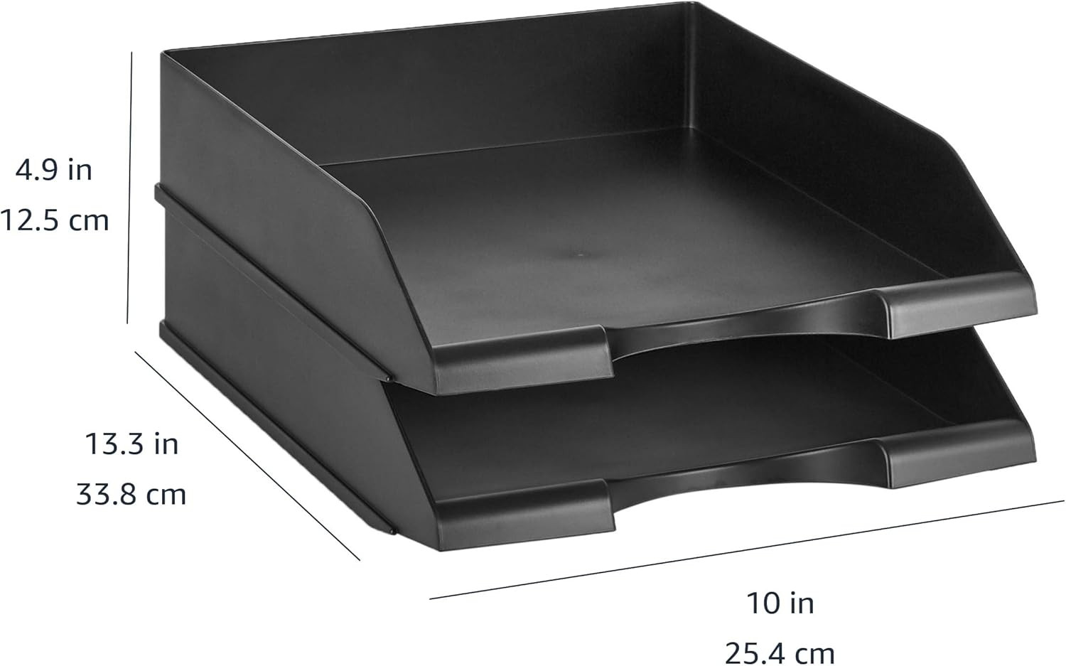 Rectangular Stackable Desk Organizer Office Letter Tray, File Storage, Paper Org