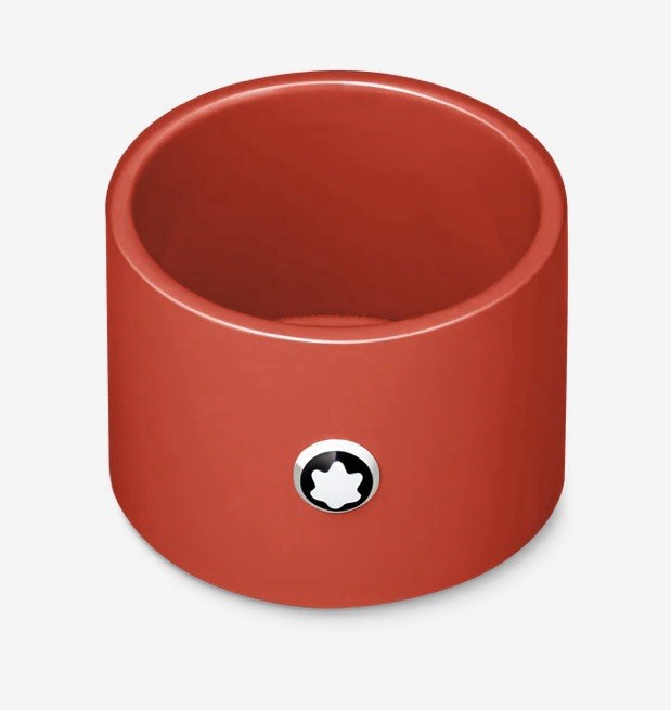 New Montblanc Desk Tray Round Small Lacquer Coral 133166 Retail $170