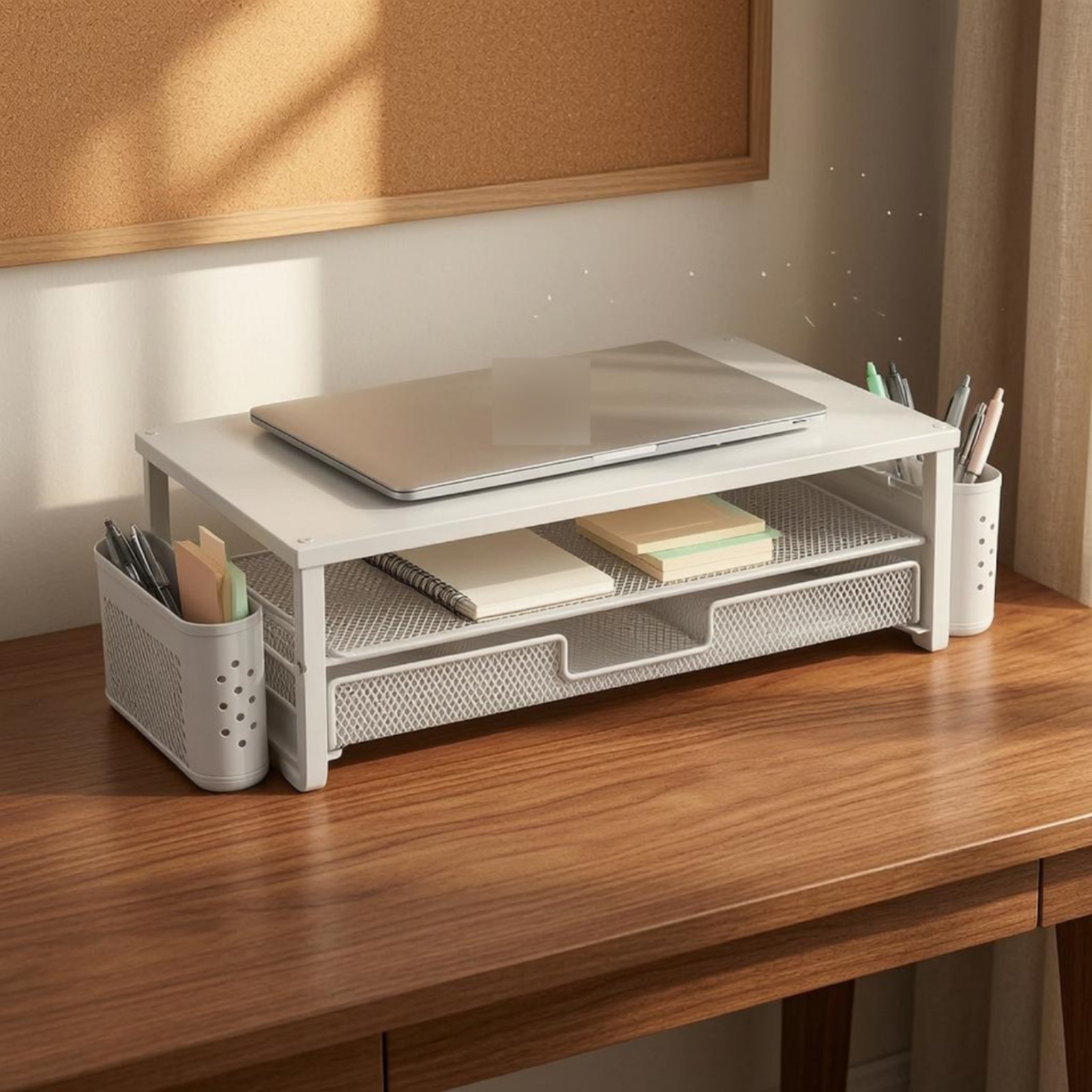 Monitor Riser with Drawer Stable Desktop Monitor Riser Ergonomic for Workspace