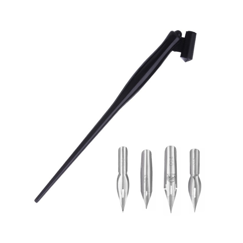 Oblique Dip Pen Holder Adjustable Removable Flange for Writing Art Drawing