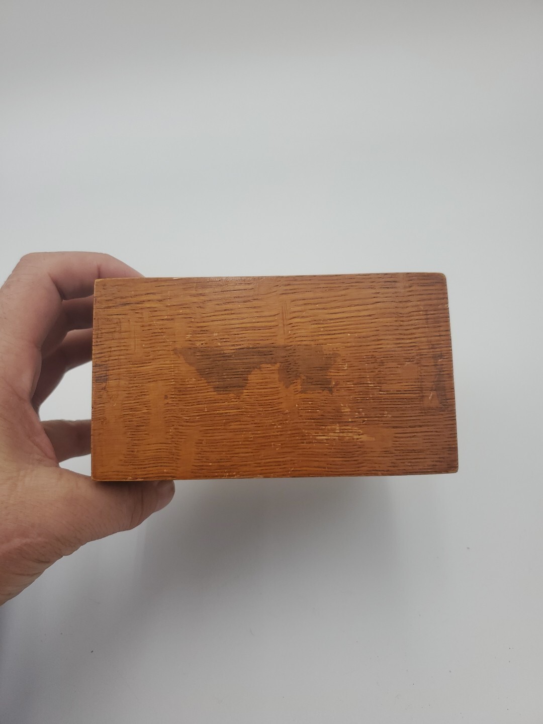 Antique Globe Wernicke 1/4 Sawn Oak Wood File Recipe Box 83-C Dovetail 5.5″