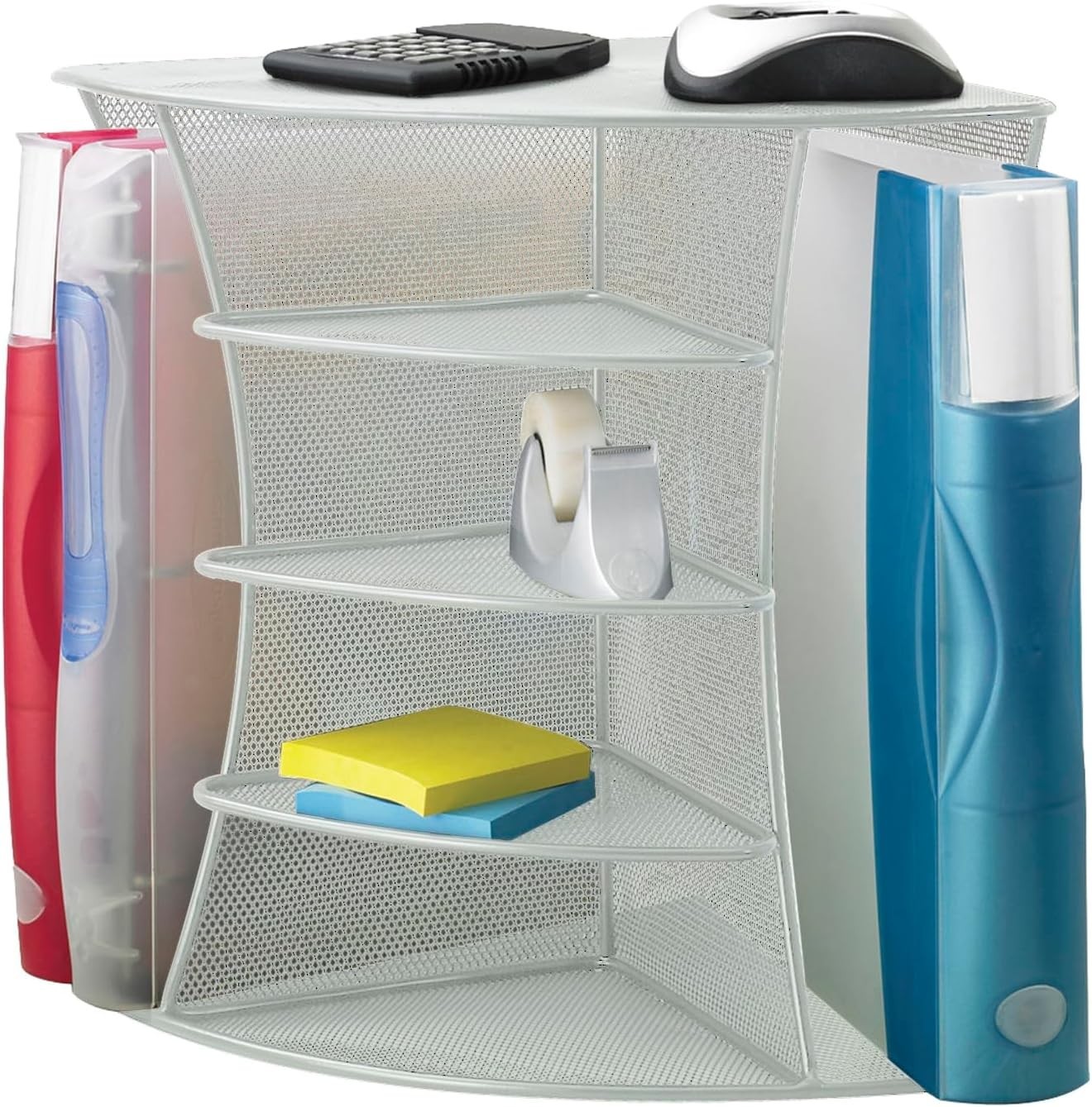 3261BL Onyx Mesh Corner Organizer Durable Steel Mesh Corner Storage & Desk Top