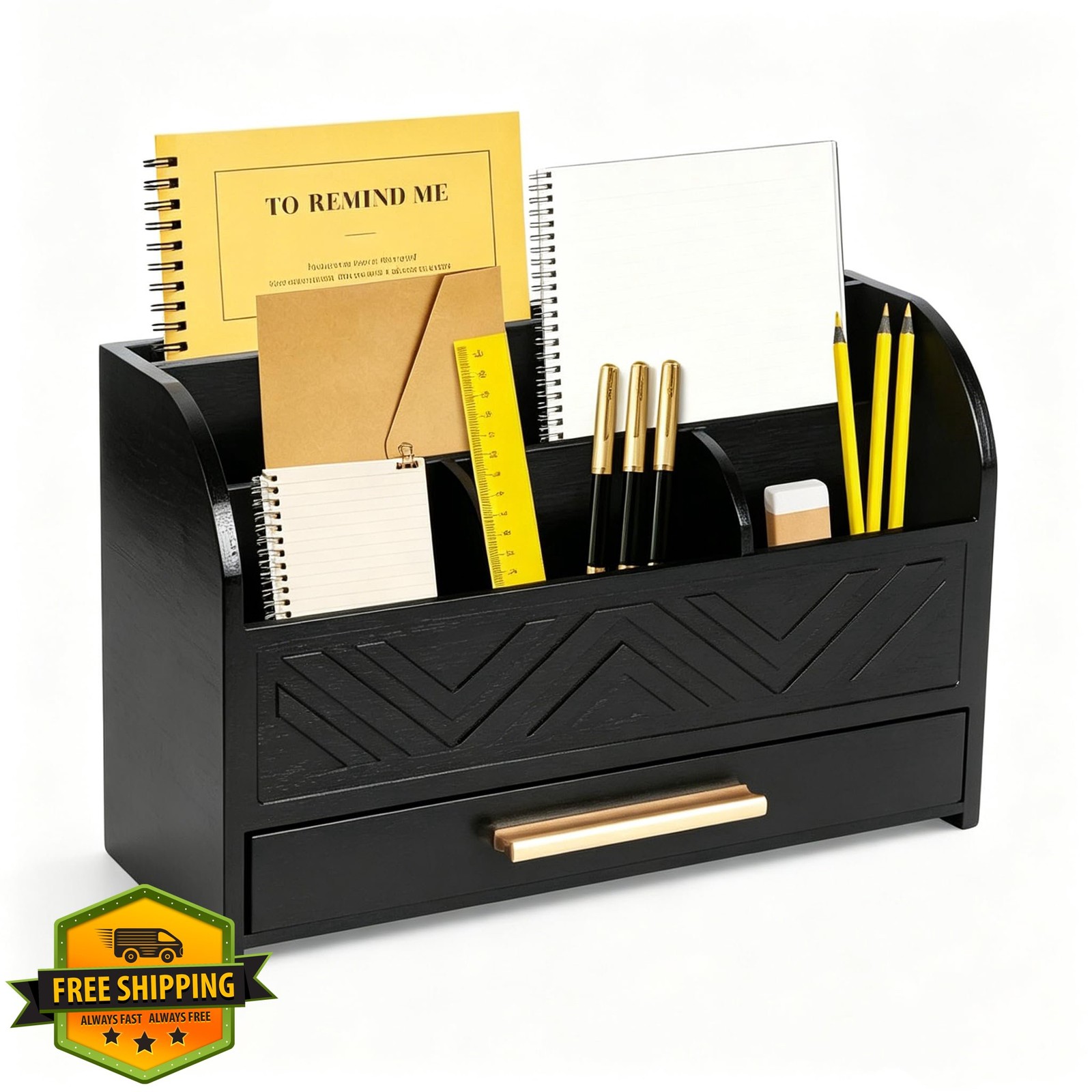 Charmewooden Black Desktop Organizer Drawer