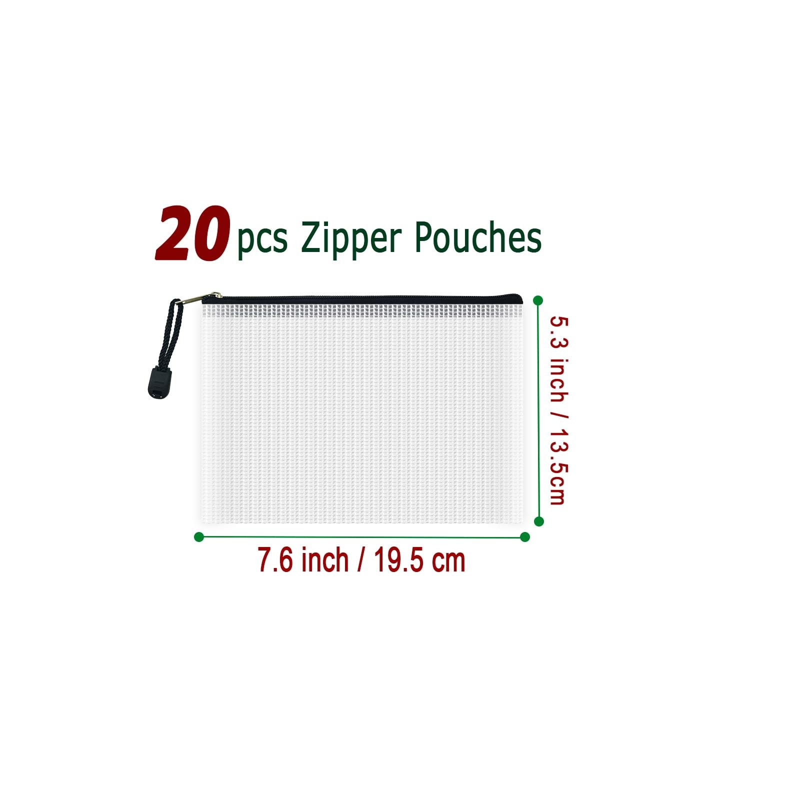 20pcs Mesh Zipper Pouch Bags, Multipurpose Waterproof Organization Storage Ba…