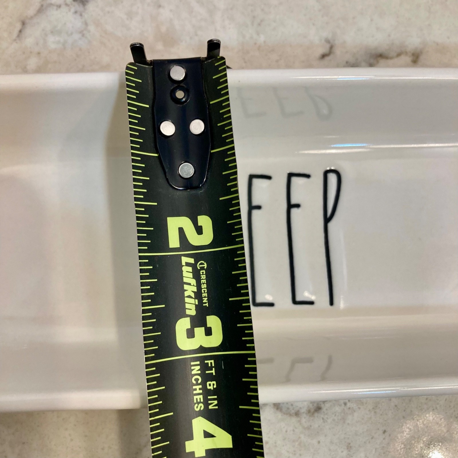 Set of 2 Rae Dunn “KEEP” Divided Dish Office/kitchen Organizer White 11”x3.5”