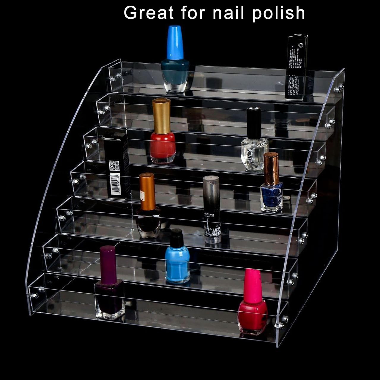 SOUJOY 7 Tier Sunglass Organizer Stand, Acrylic Holder, Clear