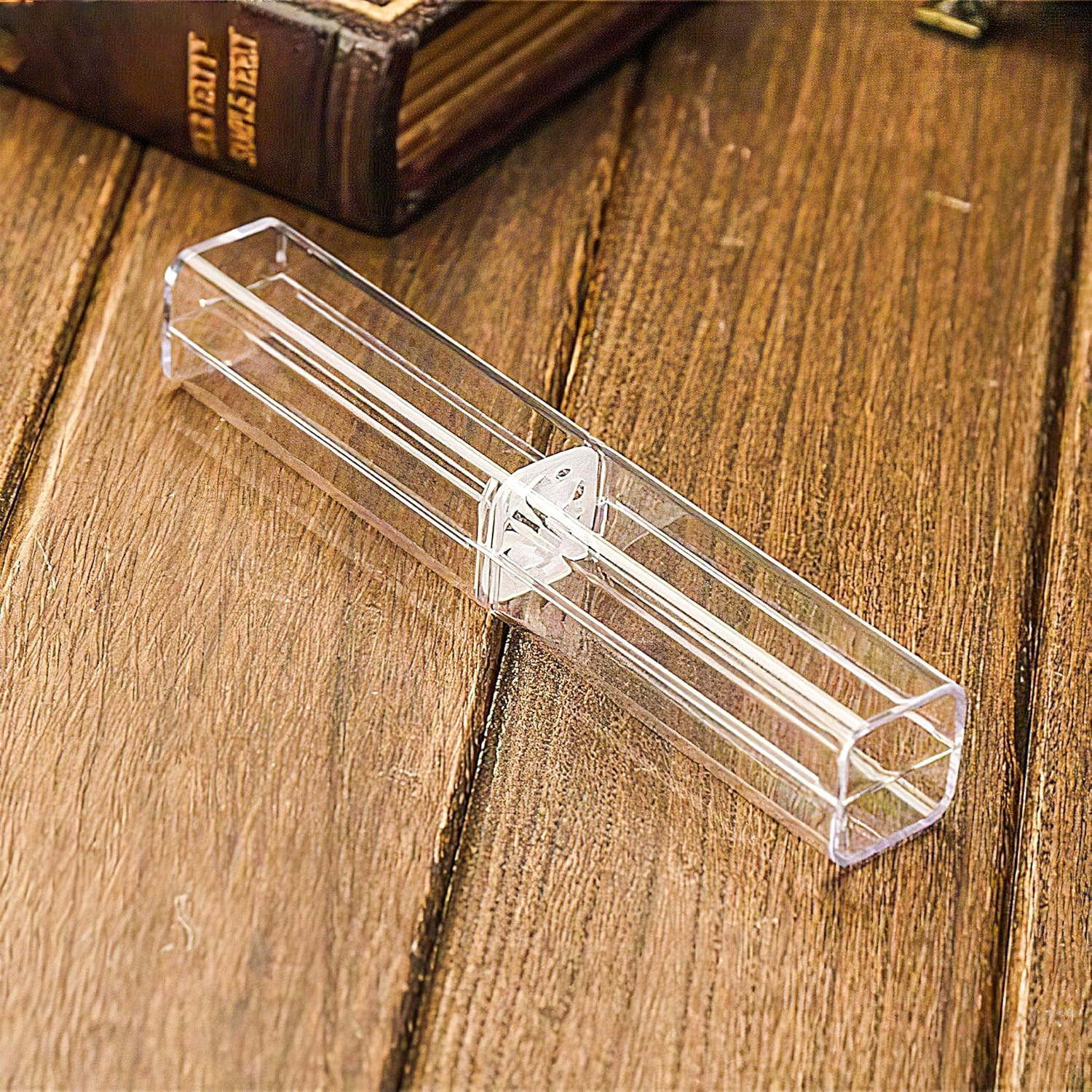 Acrylic Clear Pen Gift Box – 20 Pcs Reusable Ballpoint Storage Case SHIPS FREE