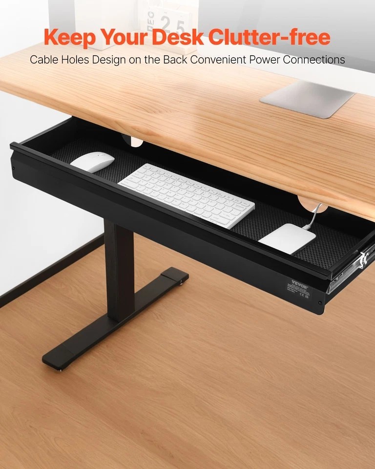 33 in Under Desk Drawer Organizer Slide-out Drawer Space Saver for Office