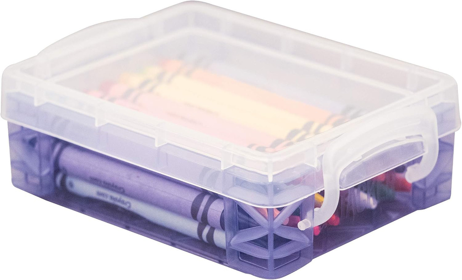 Stackable Plastic Crayon Box Organizer Small Storage Containers with Lids for