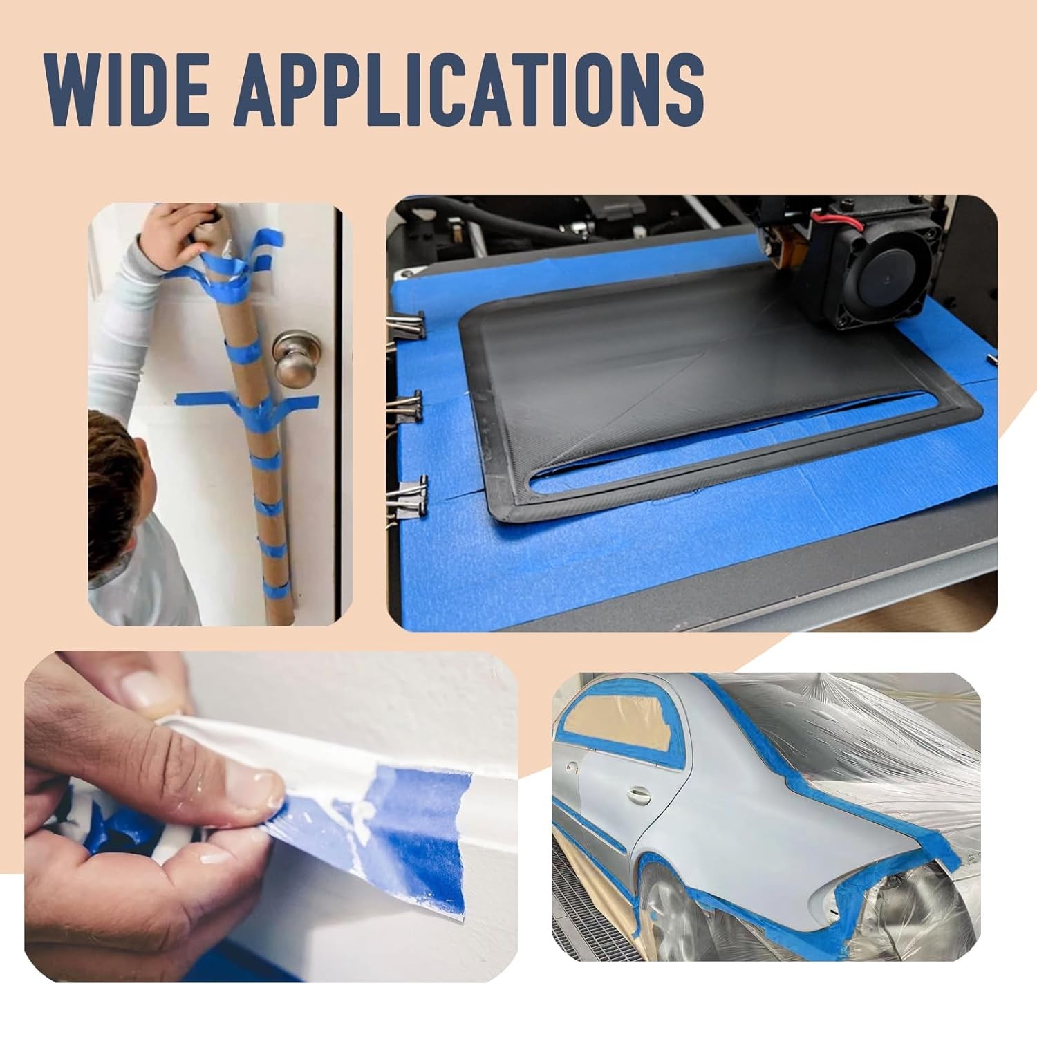 Cinta adhesiva de gran ancho para pintar, cortar/grabar con láser e imprimir en.