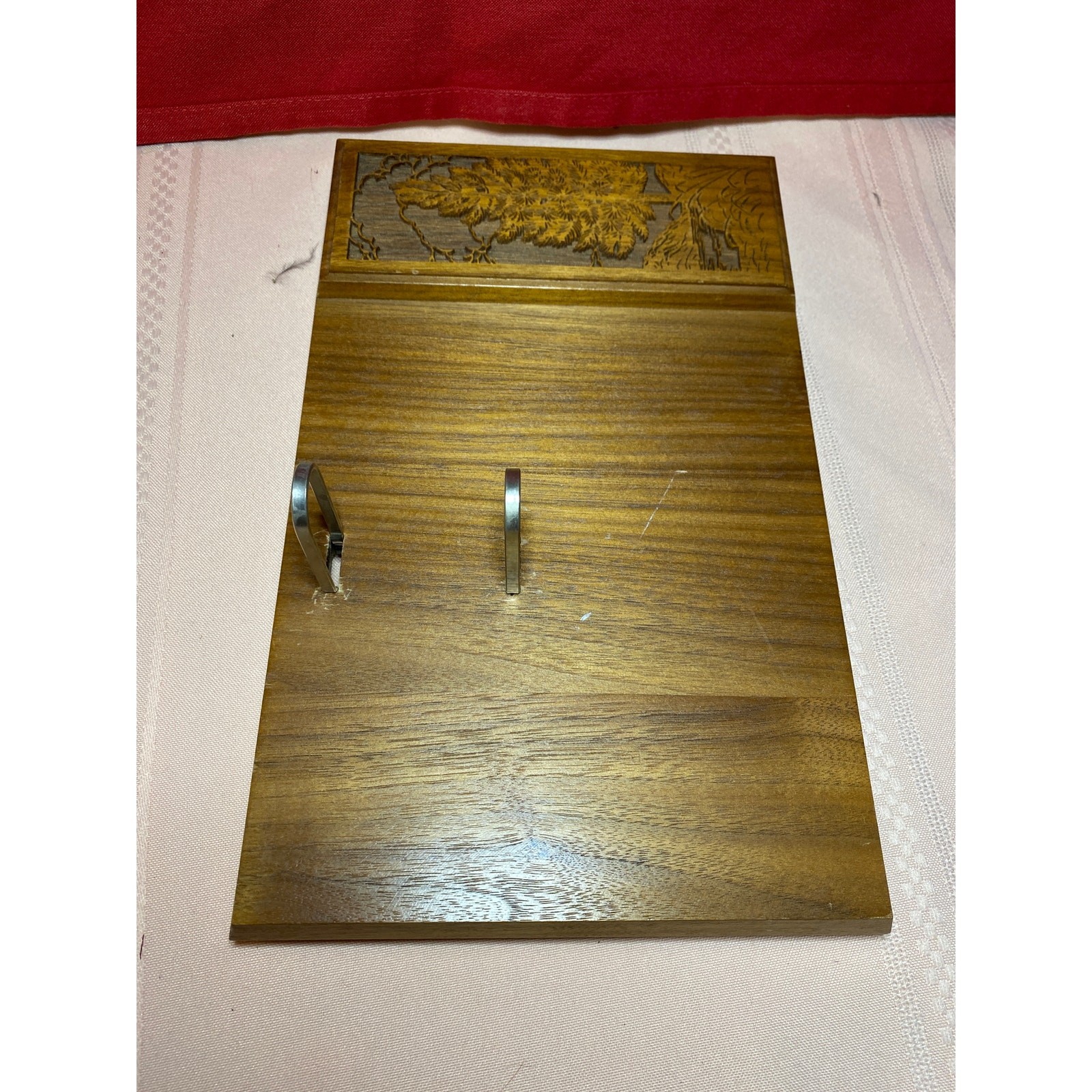 Lasercraft, USA Desktop Organizer Valet Mail Phone Wallet Holder Pine Tree GUC