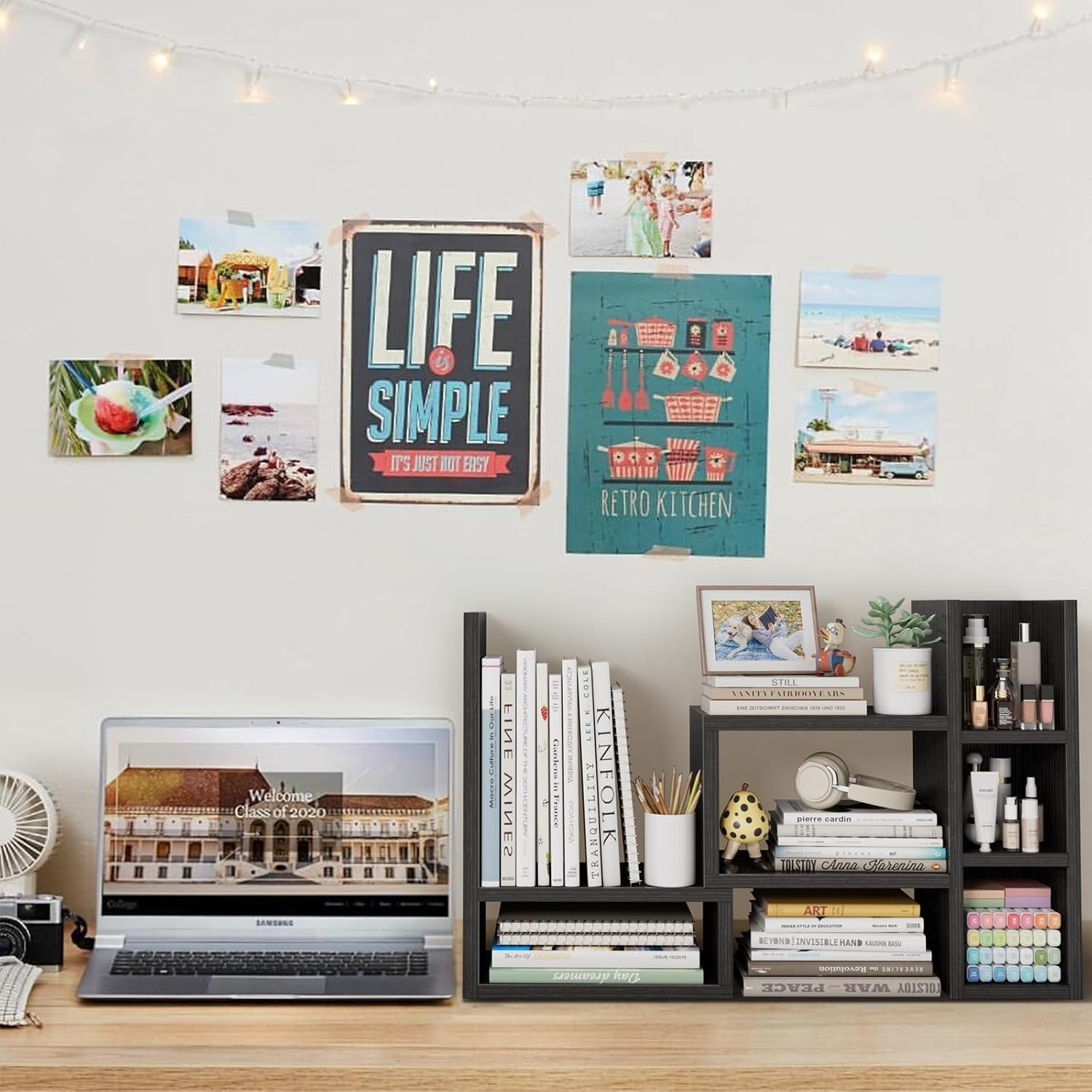 Desk Shelves Desktop Organizer Shlef – Black Office Organization for Top of Desk
