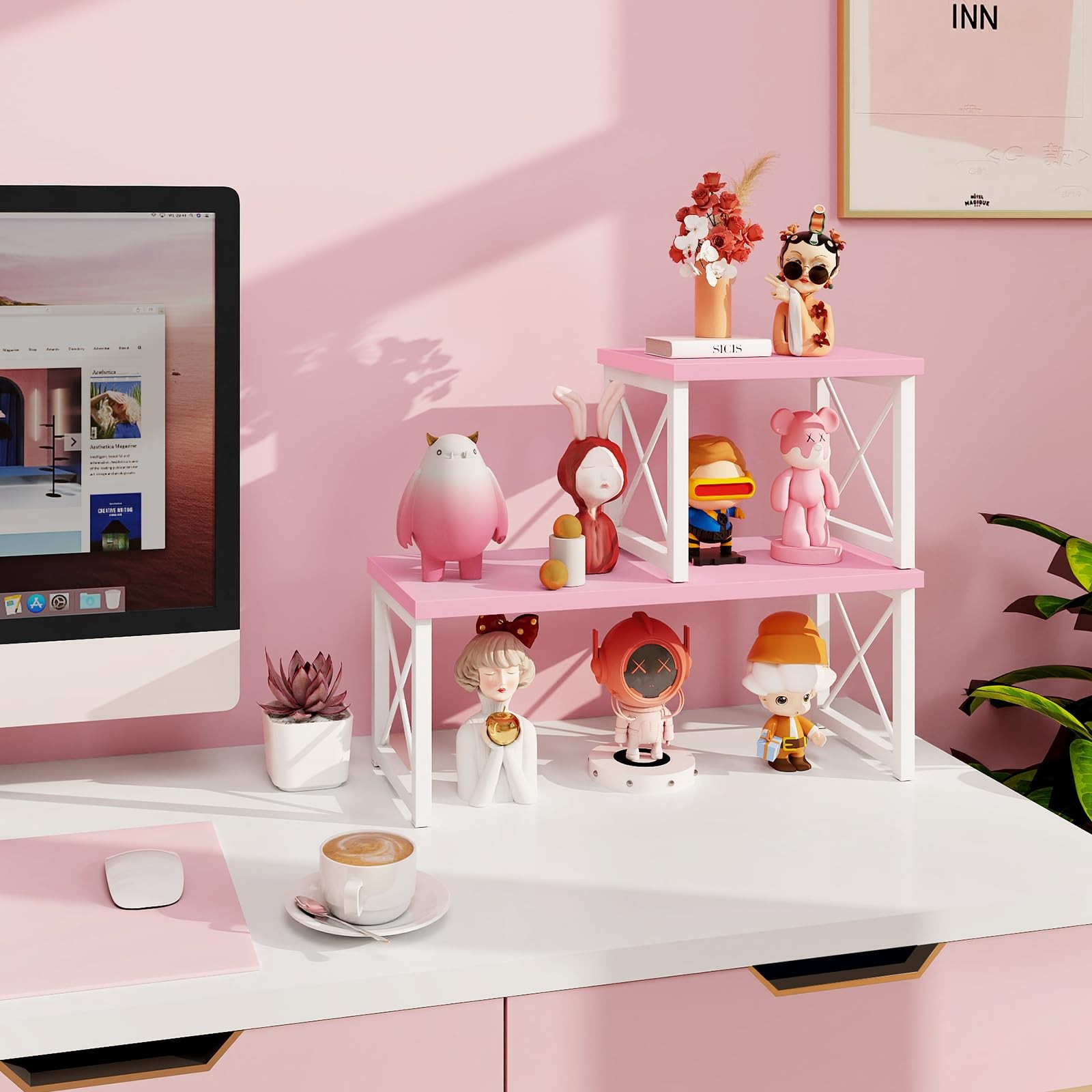 ELITEROO Desktop 15.7 inches (L) x 7.8 (W) x 7.6 (H), Pink