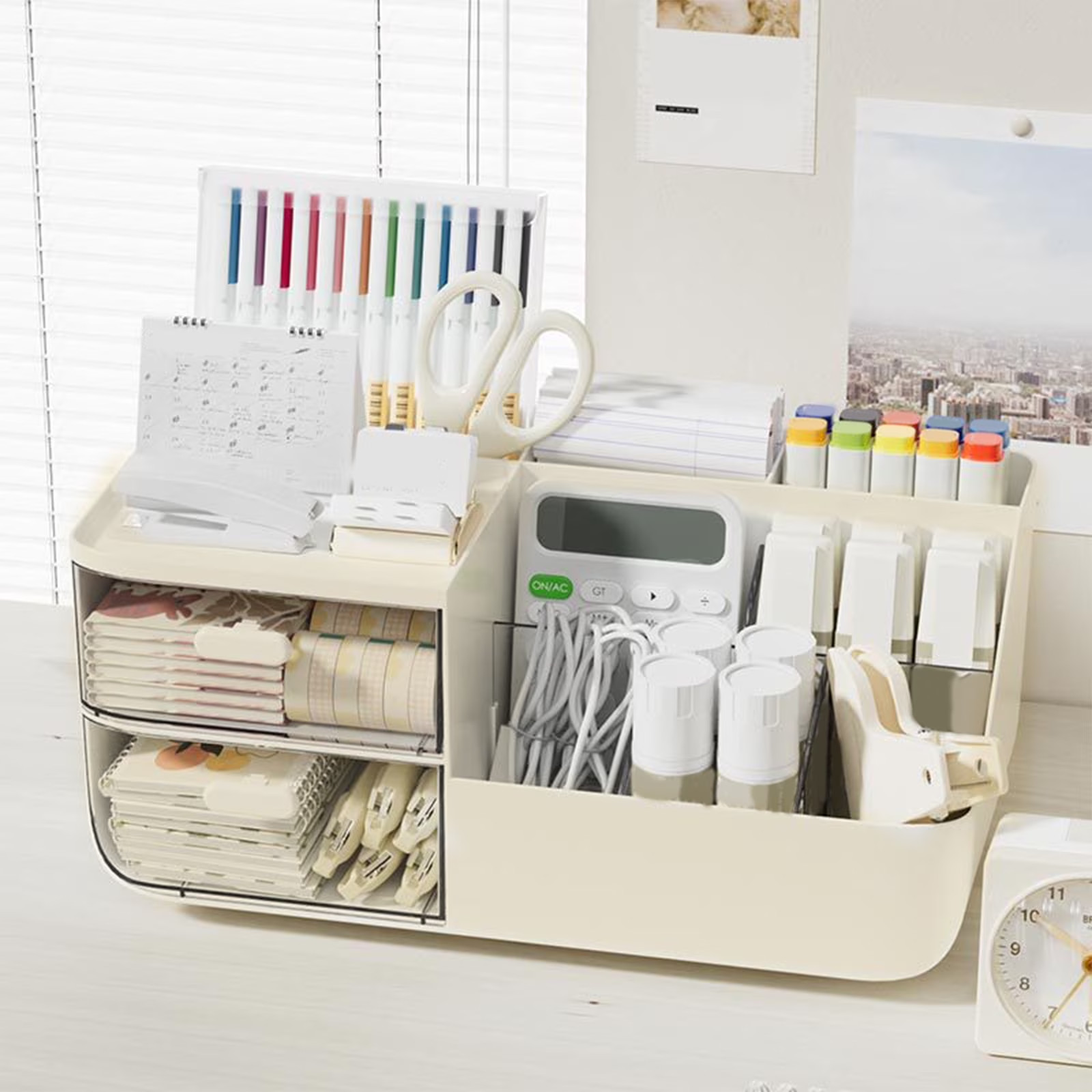 Desk Organizer with 2 Drawer Pencil Pen Holder