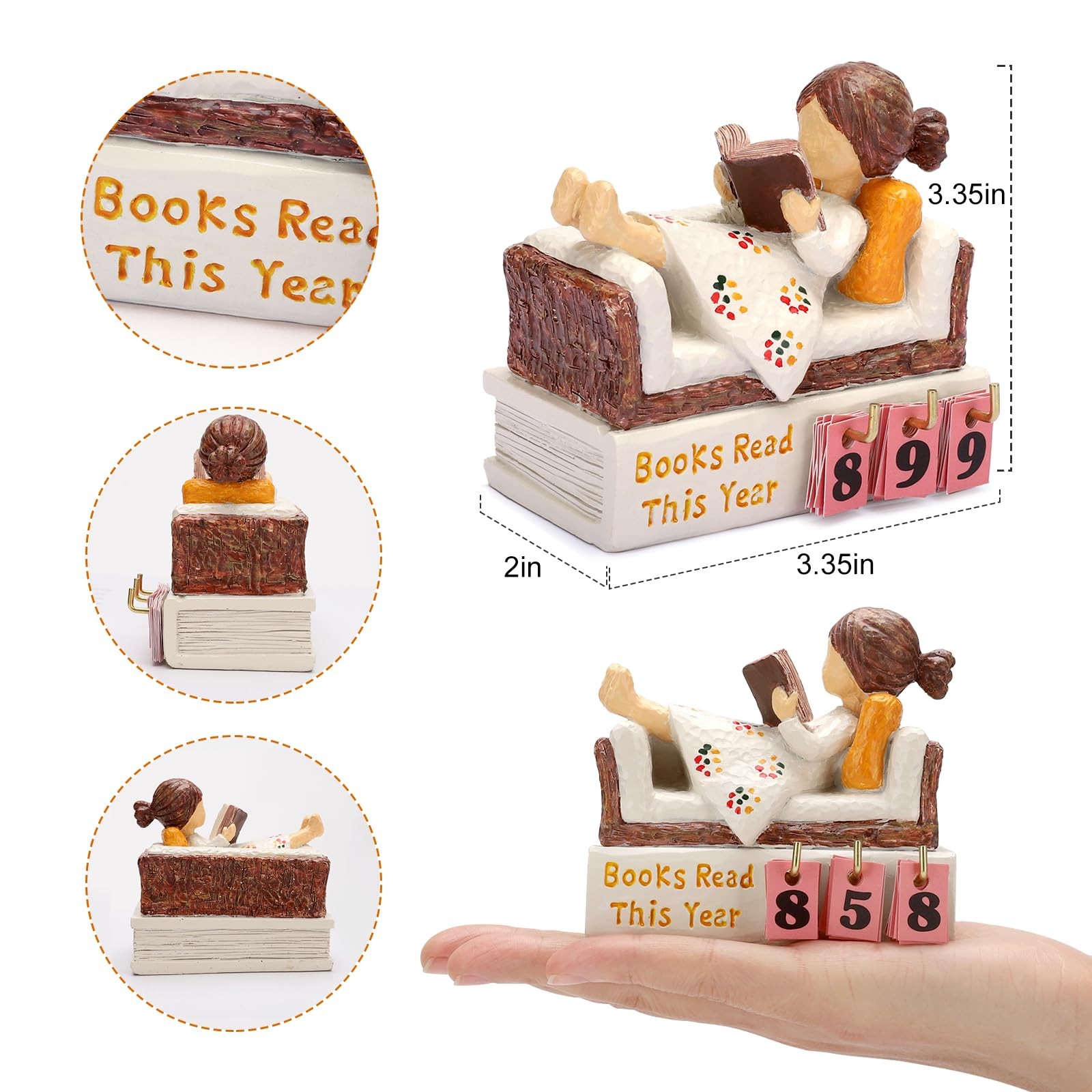 Books Read This Year Counter Book Lover Tracker Home Library Shelf Decor