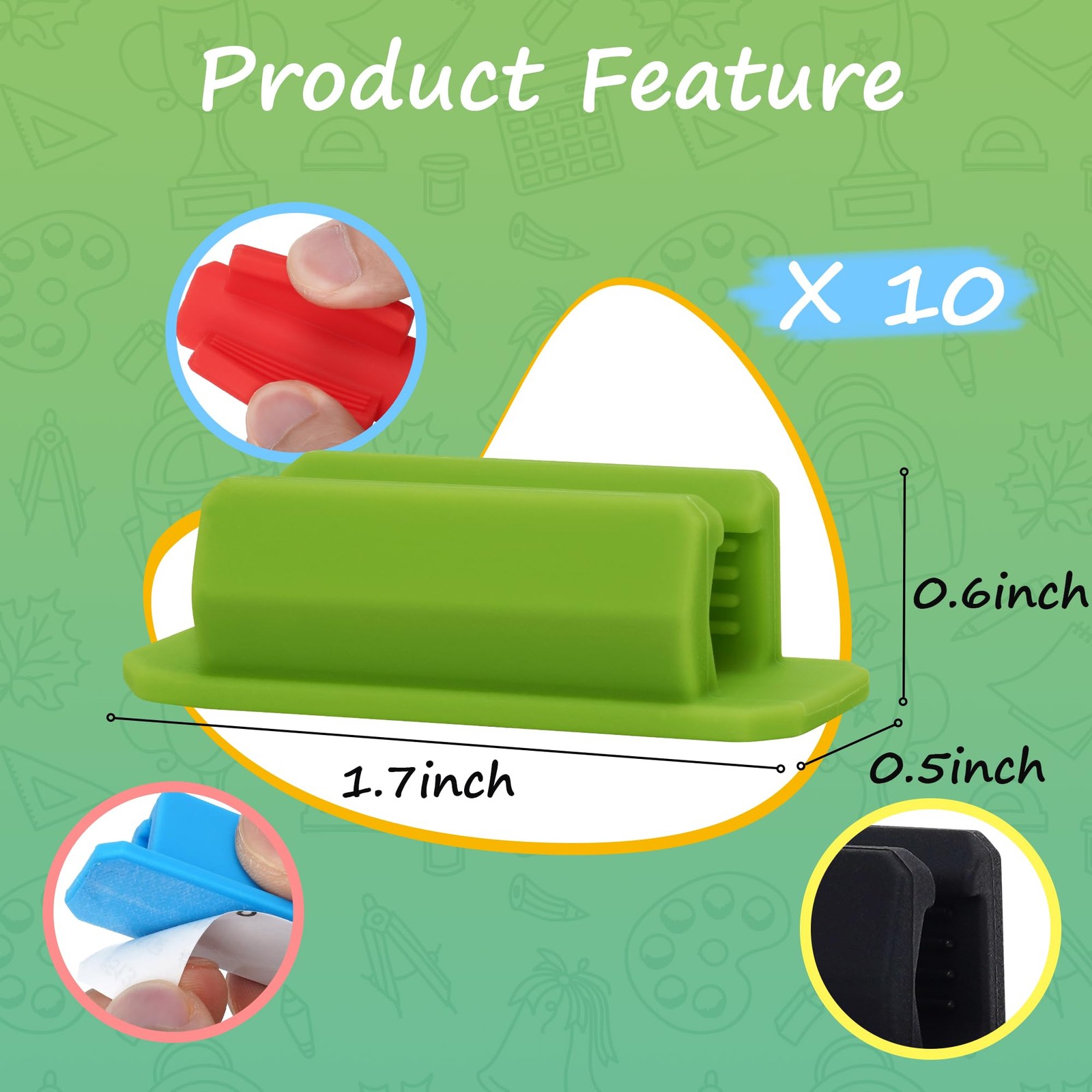 10PCS Adhesive Pen Holder Marker Holder Pencil Holder Colorful Soft Silicone