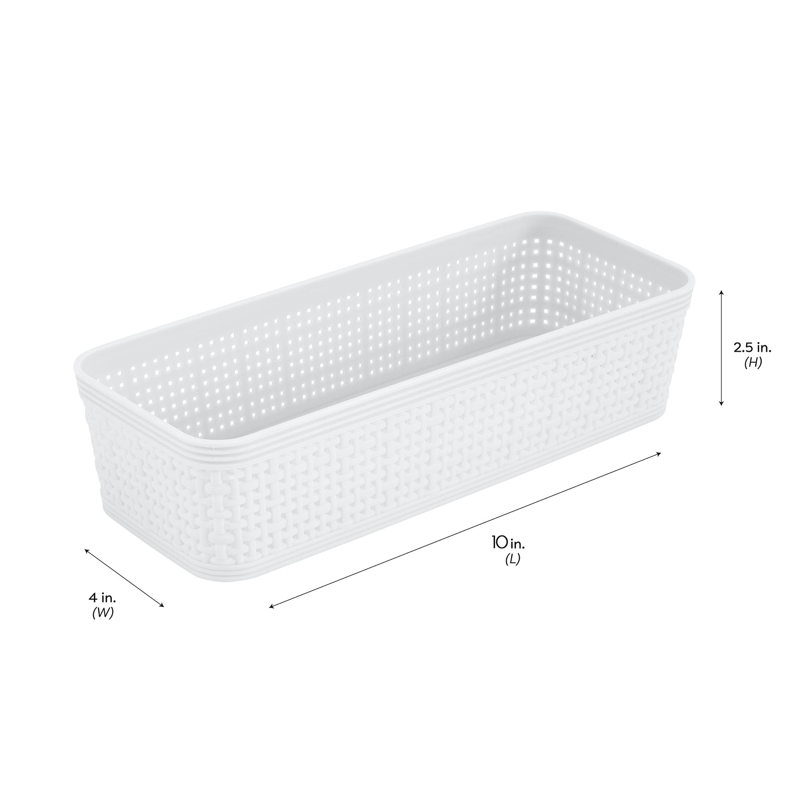 6 Pack Plastic Storage Baskets Storage Bins for Kitchen Office Bathroom