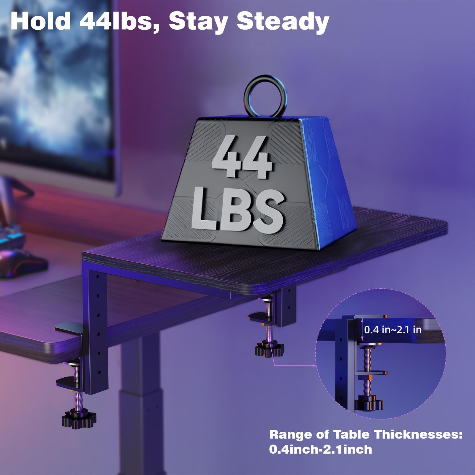 ART-GIFTREE Desk Extender, 15-inch Clamp-On Shelf, 15 Inches, 15in Black