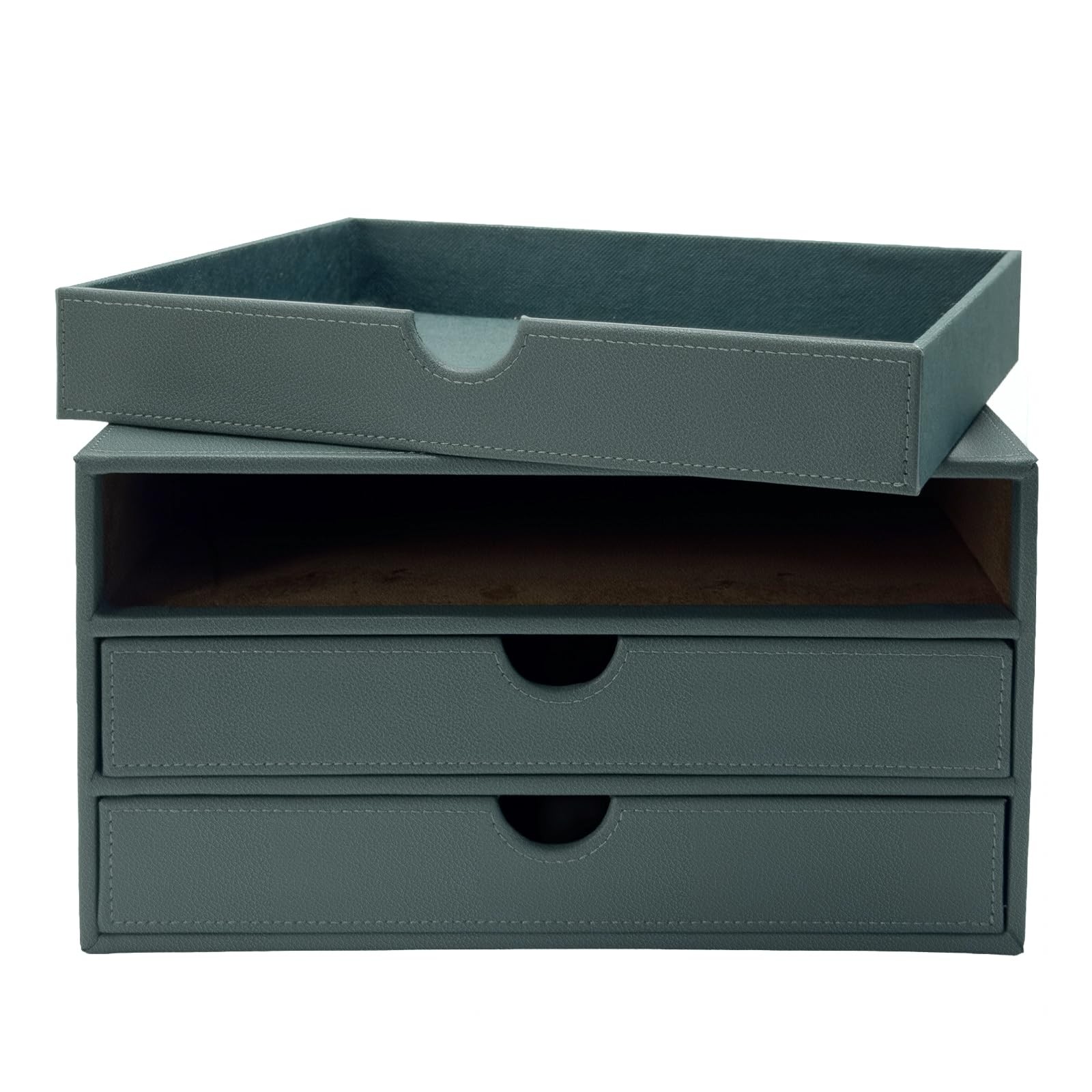 Leather Desktop Drawer Organizer, File Cabinet Magazine Document Holder, Offi…