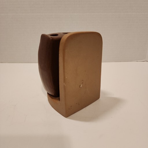 Vtg Brown Owl 4″ Stoneware Pen Letter/NotePad/Napkin Holder UCTCI Japan Ceramic