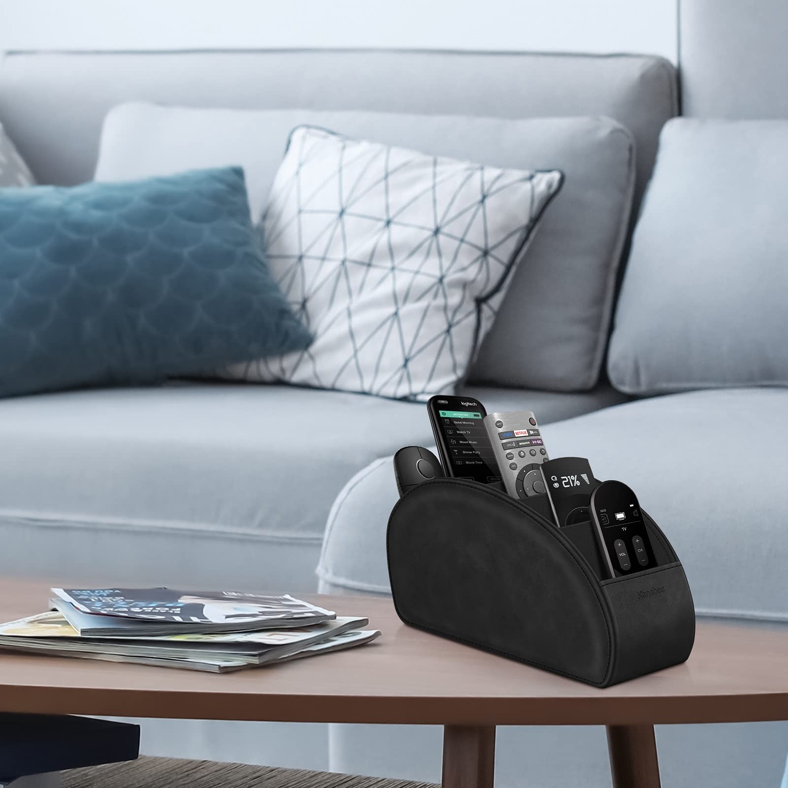 5-Compartment Remote Control Holder E Anti-slip Desktop Caddy Organizer