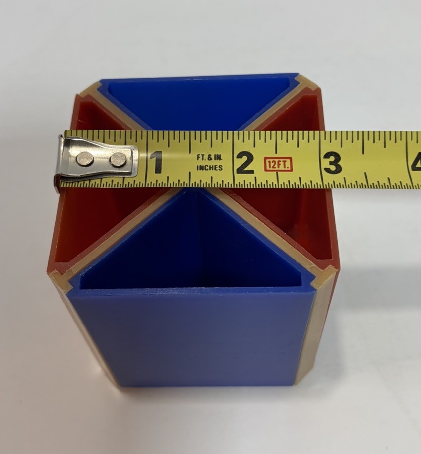 Vtg 1970s Modular Desk Caddy Cube Space Age MCM Plastic Organizer Hong Kong 3″