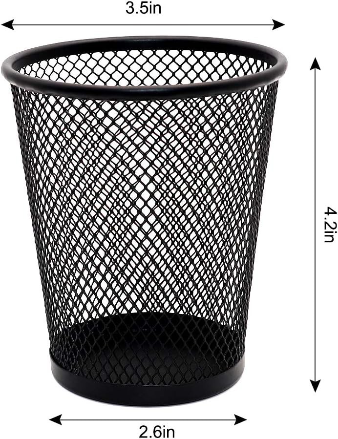 4 Pack Pen Holder Metal Mesh Pencil Holders Round Shaped Pen Holders Desk Office