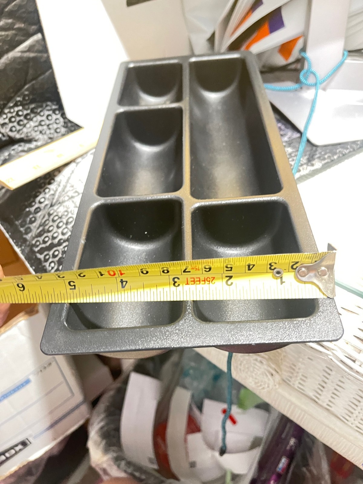 Black Steelcase in desk tray organizer 5 compartments 5-3/8″W x 13″L x 3/4″H(1D)
