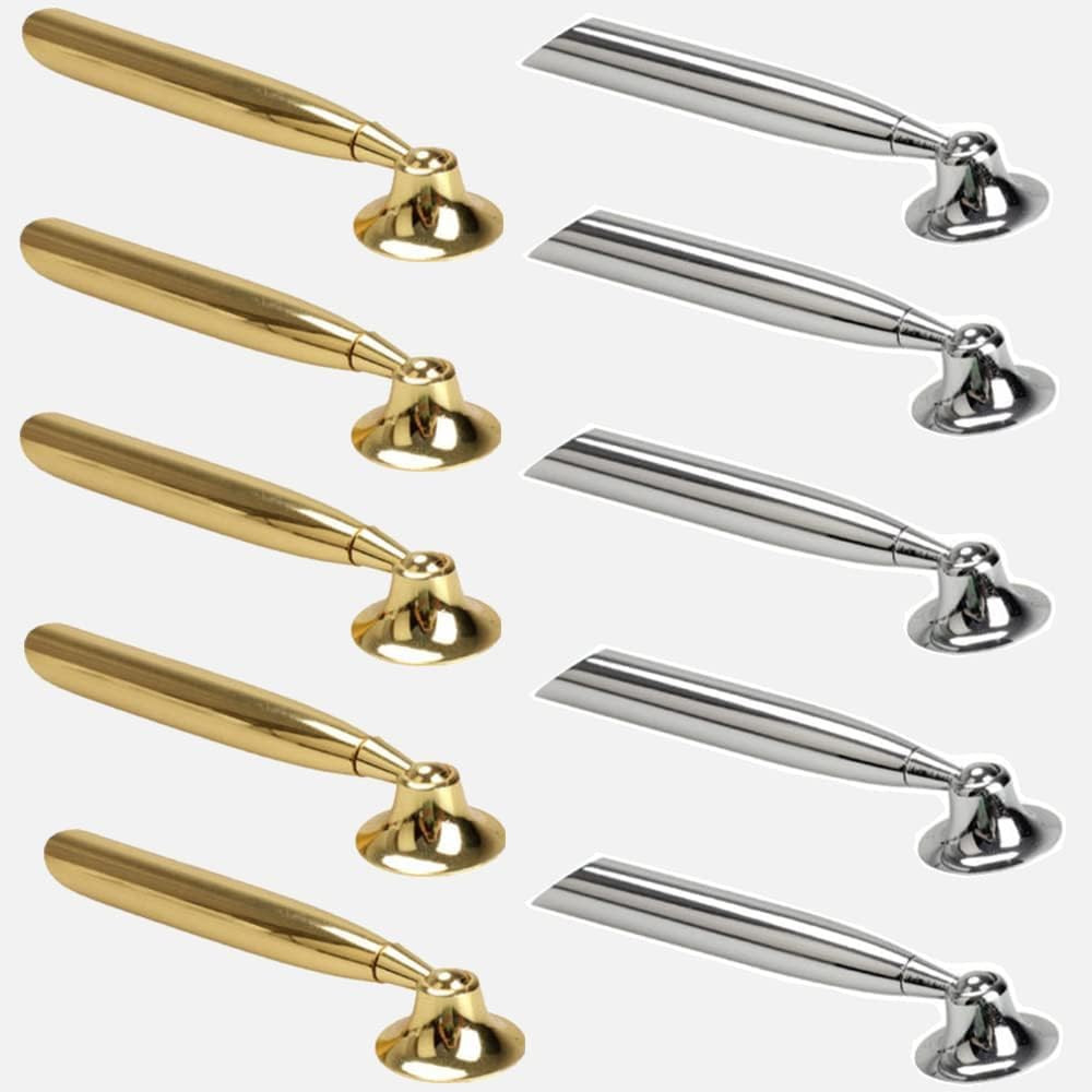 10 Pieces Desk Swivel Pen Holders Pencil Funnels with Screw, Metal Ballpoint Sta