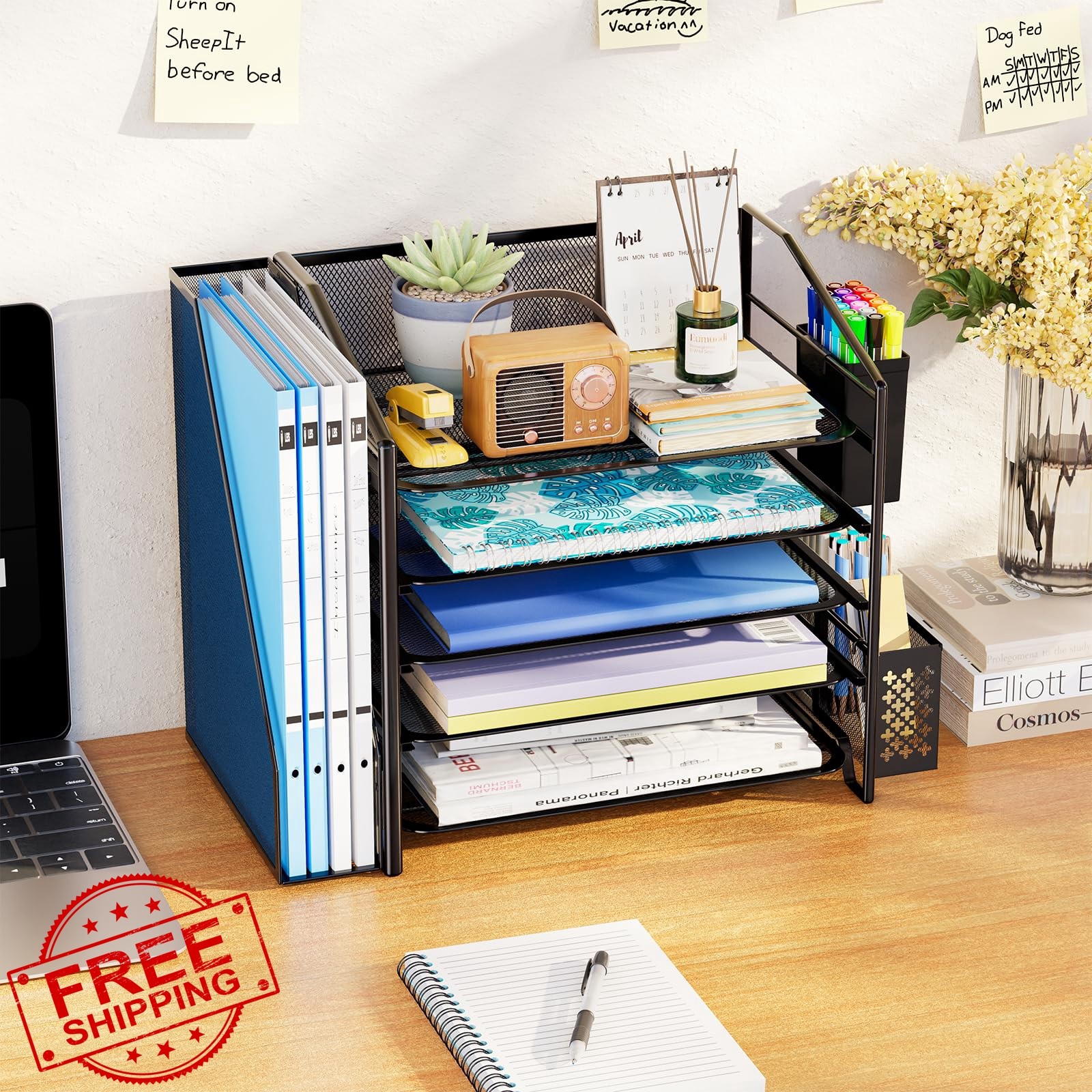 Simple Trending Desk Organizer Black 5 Tier