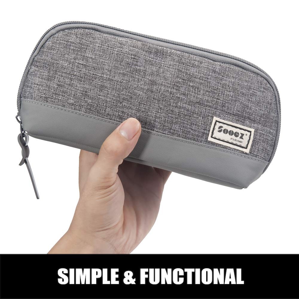 PU Leather Pencil Case Zipper Pouch for Pencils Pens Markers Makeups Coins