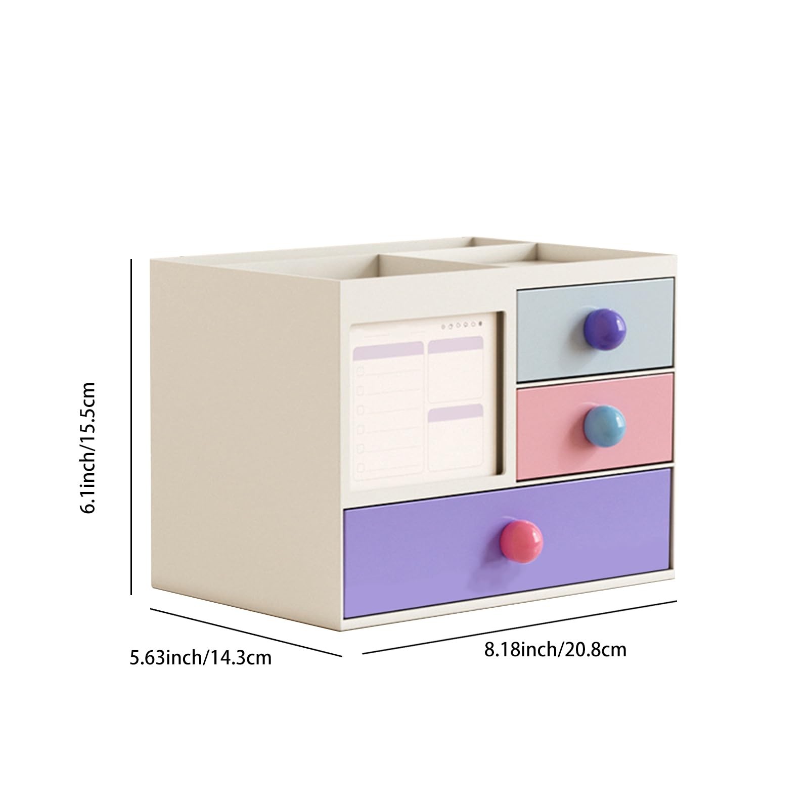 Toguma Small Multifunction Desk Organzier with 4 Drawer, Pencil Pen White