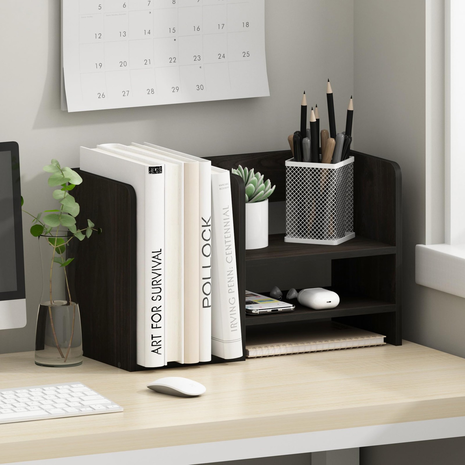 Furinno Hermite Wood Desktop Book and Home Office 15.8-Inch, Espresso
