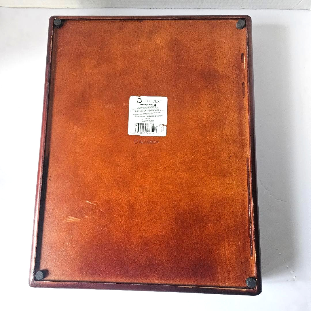 Mahogany Finished ROLODEX Wooden Desk Organizer/Letter Tray, 10.5″ x 13.5” x 2”