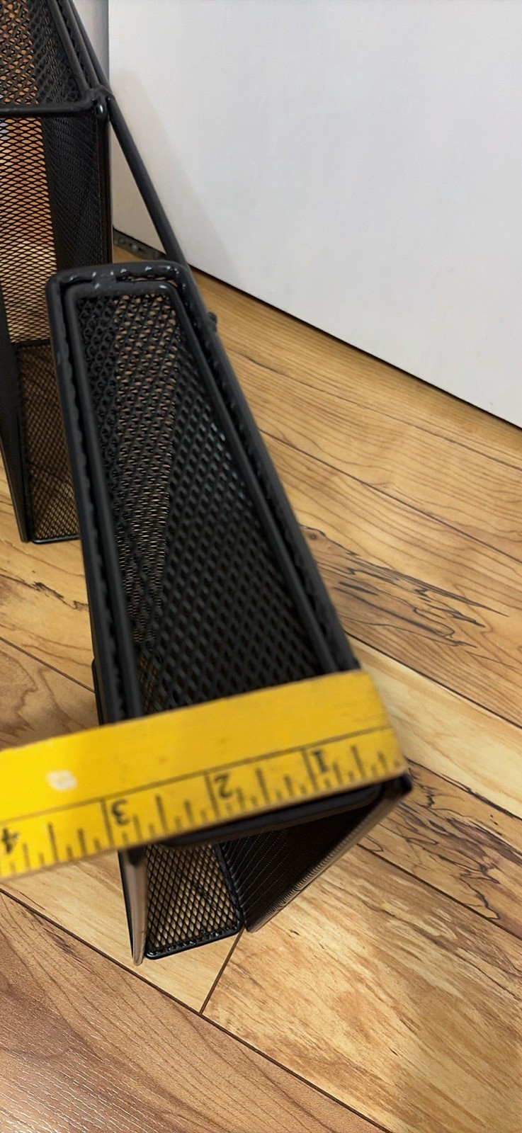 Black Metal Mesh Wall Mount File Organizer Rack