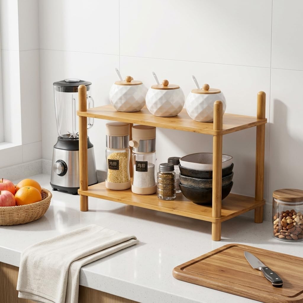 Transformable Expandable Bamboo Shelf Organizer – Perfect for Home and Office
