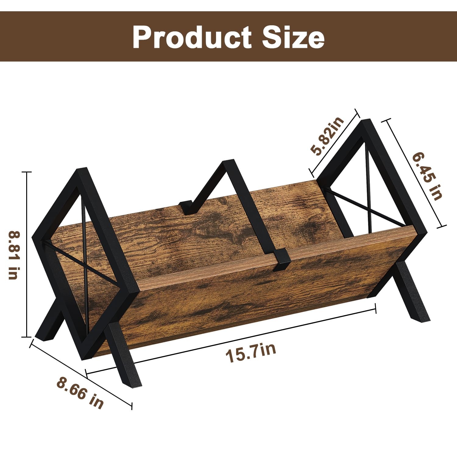 YINMIT Wood Desktop Bookshelf, Retro Tabletop Desk Large,