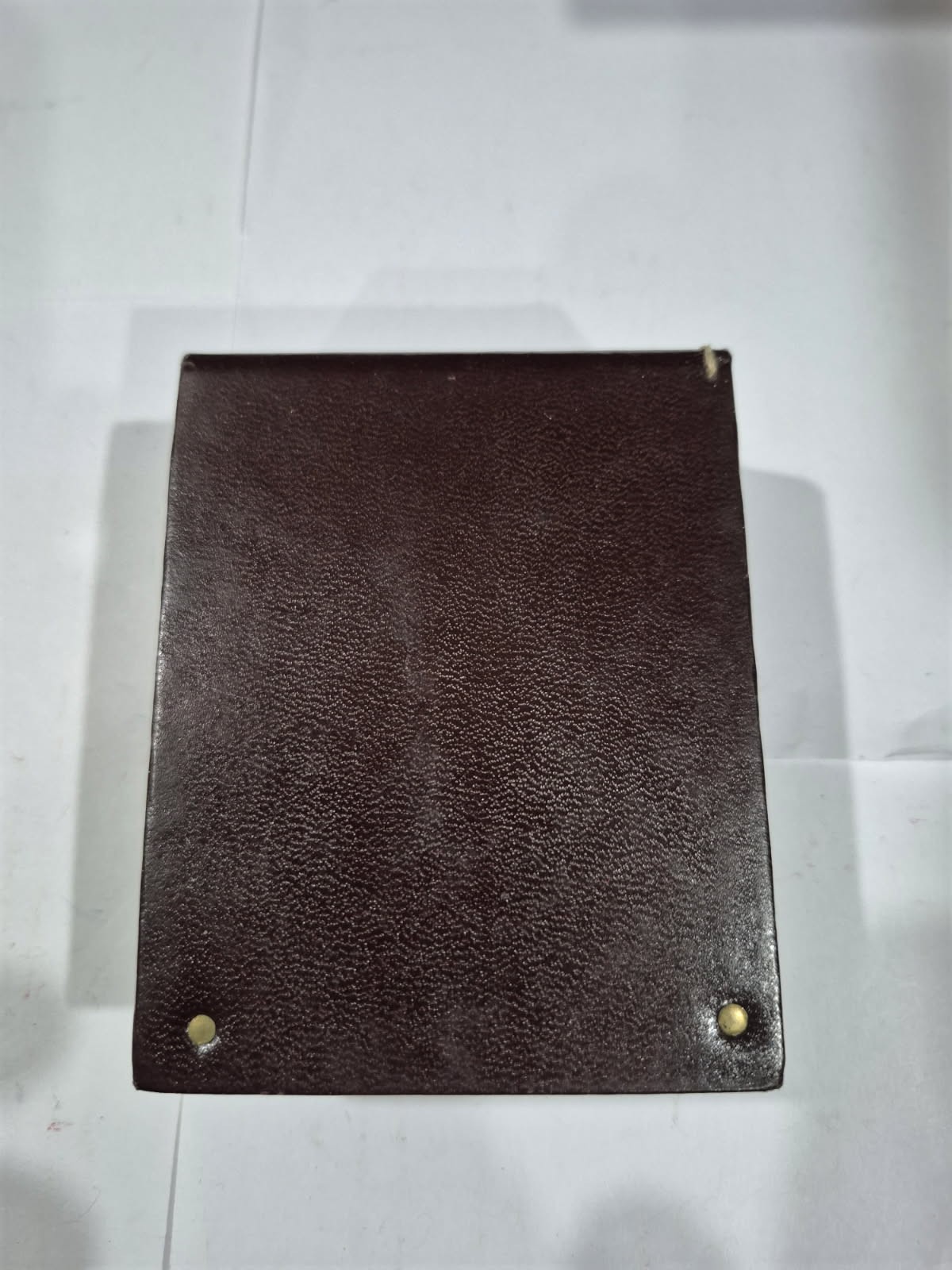 Leather Desk Top Memo Paper Holder Vintage 4″ x 3″ UT14