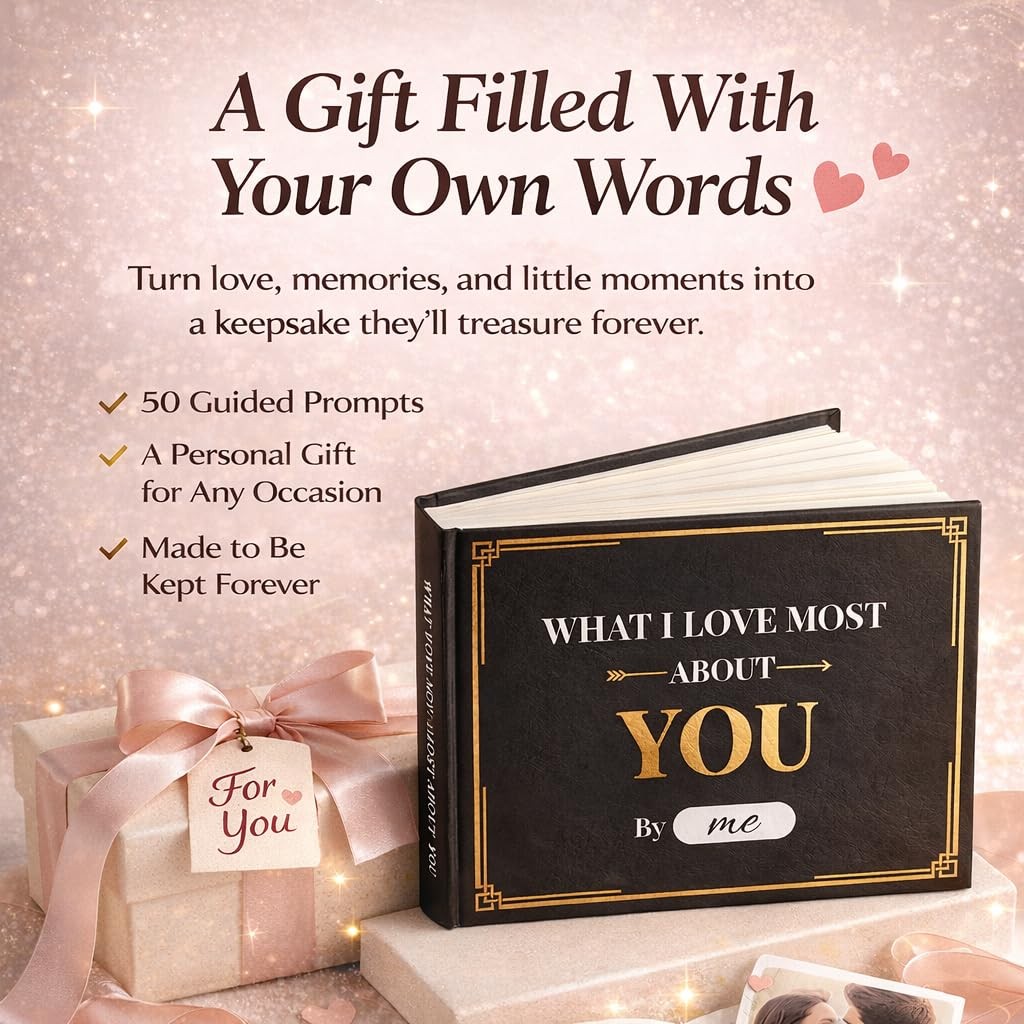 What I Love about You Book: Meaningful Gift for 6.2 x 5 x 0.4 inches, Black